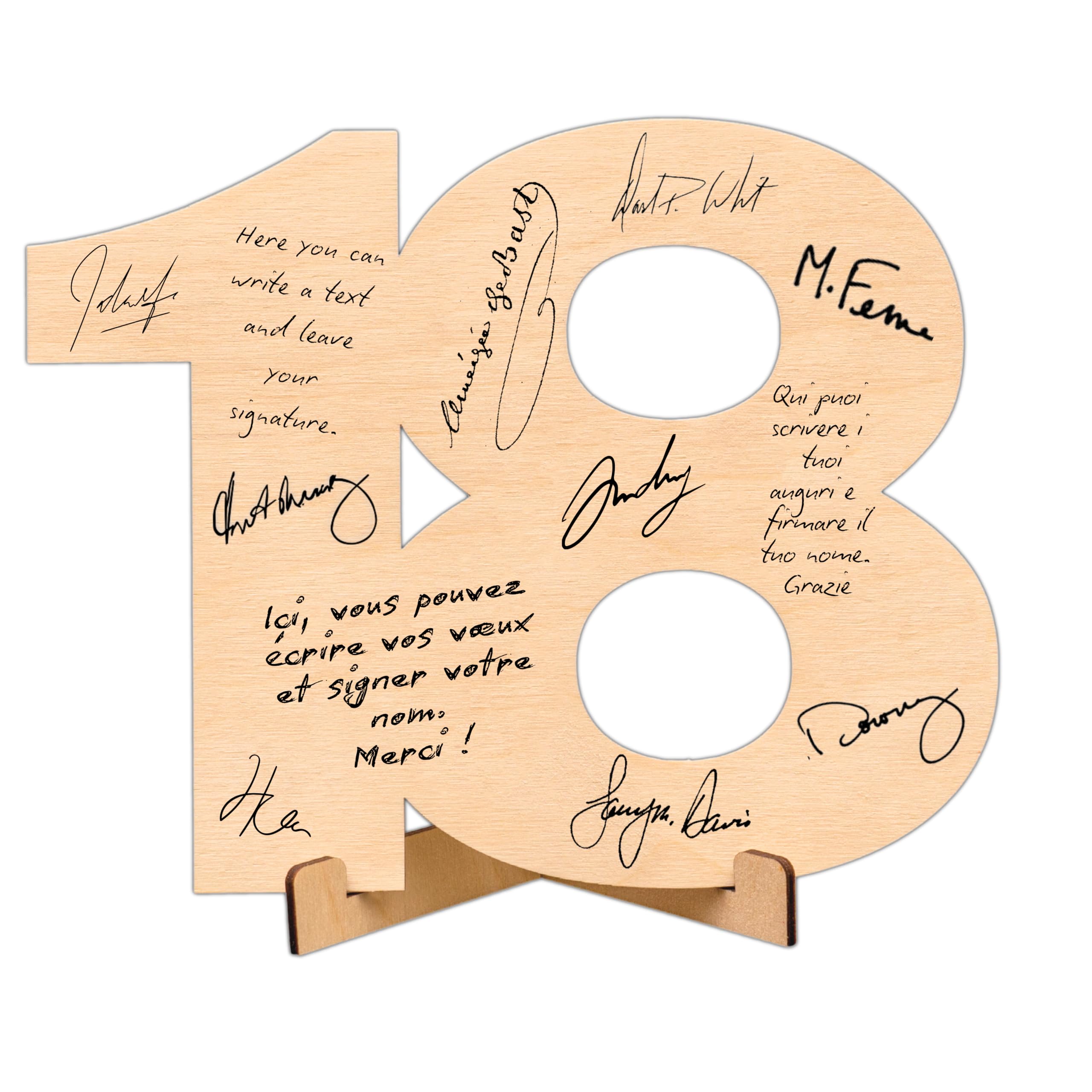 CUBIBOO 18 Wooden Number Decorations Support – 18 Years Old Boy Favors – Decorat