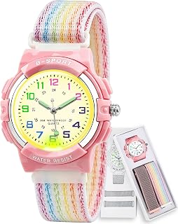 Juboos Orologio Analogico Per Bambini Con 7 Luci Notturne A Colori, Impermeabile, Cinturino Morbido, Orologio A Quarzo Per Ragazzi E Ragazze 5-18 Anni