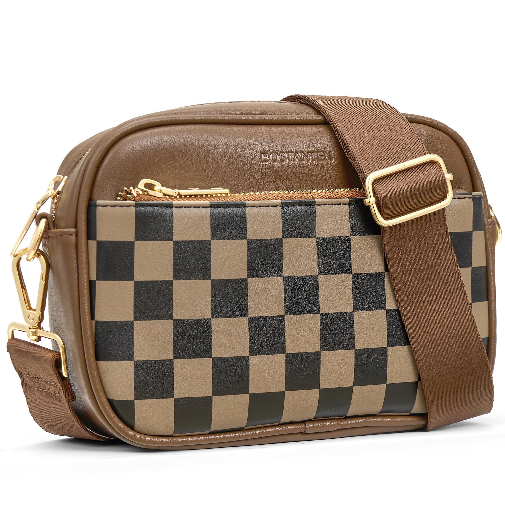 BOSTANTEN Quilted Small Crossbody Bag for Women Vegan Leather Purses