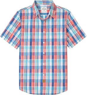 Dubinik Men's Short-Sleeved Summer Shirt Casual Worker Cowboy Lightweight Short Sleeve Shirt Regular Fit