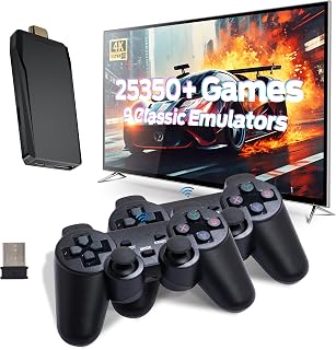Retro Game Console, Retro Gaming Console with Built-in 9 Emulators, 25350+Games, 4K HDMI Output, Dual 2.4GHz Wireless Controller, Plug and Play Video Game Console (Black)