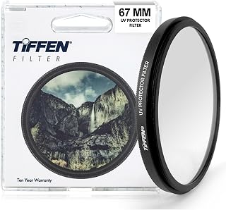 Tiffen 67mm UV Protector Filter 67mm Lens Filter Impact & Scratch Resistant | Ultra Slim Lens filter Clear Optical Glass Reduces the Bluish cast of Daylight Reduces UV light transmission