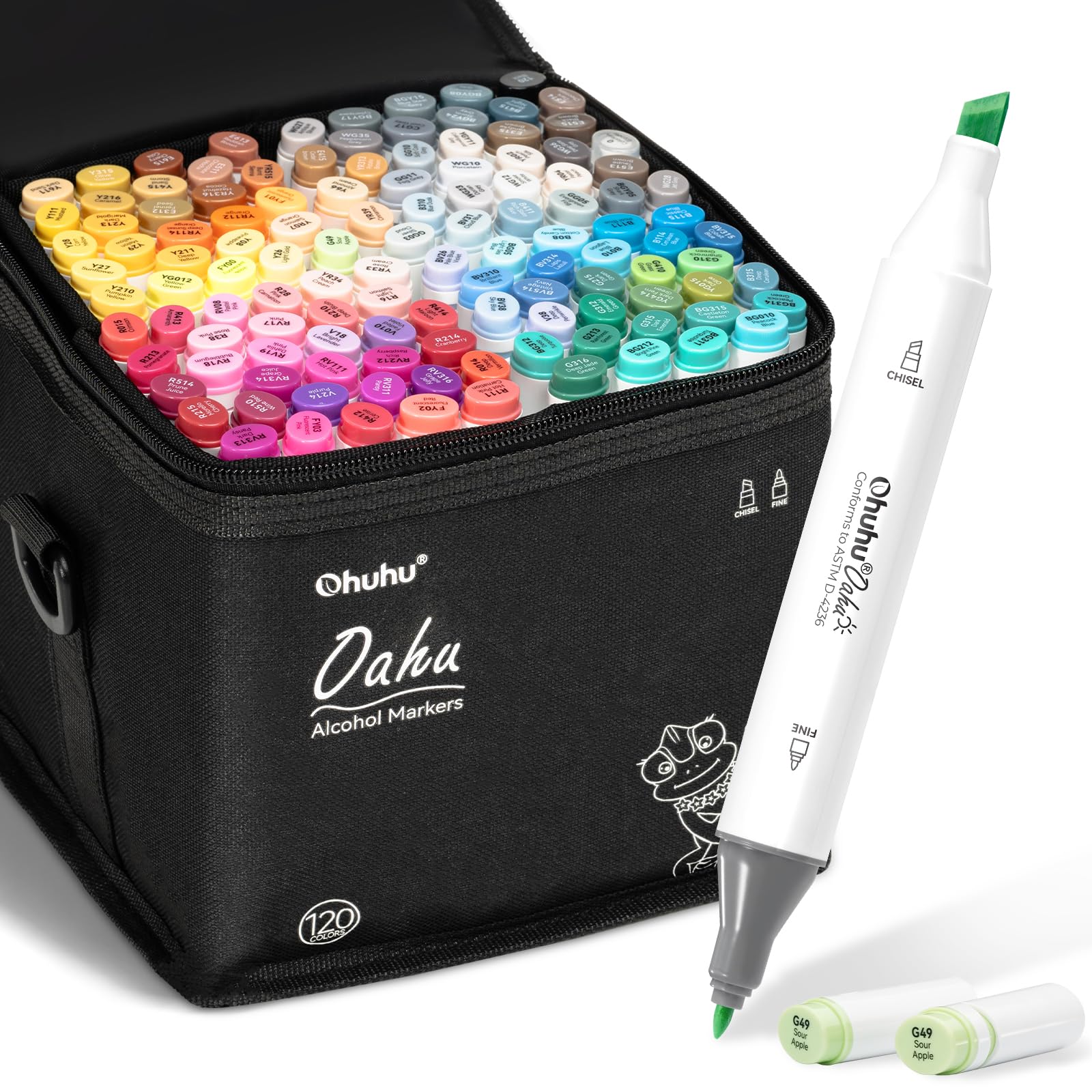 Ohuhu Alcohol Markers 120 Scissors & Fine Art Set for Drawing Sketches