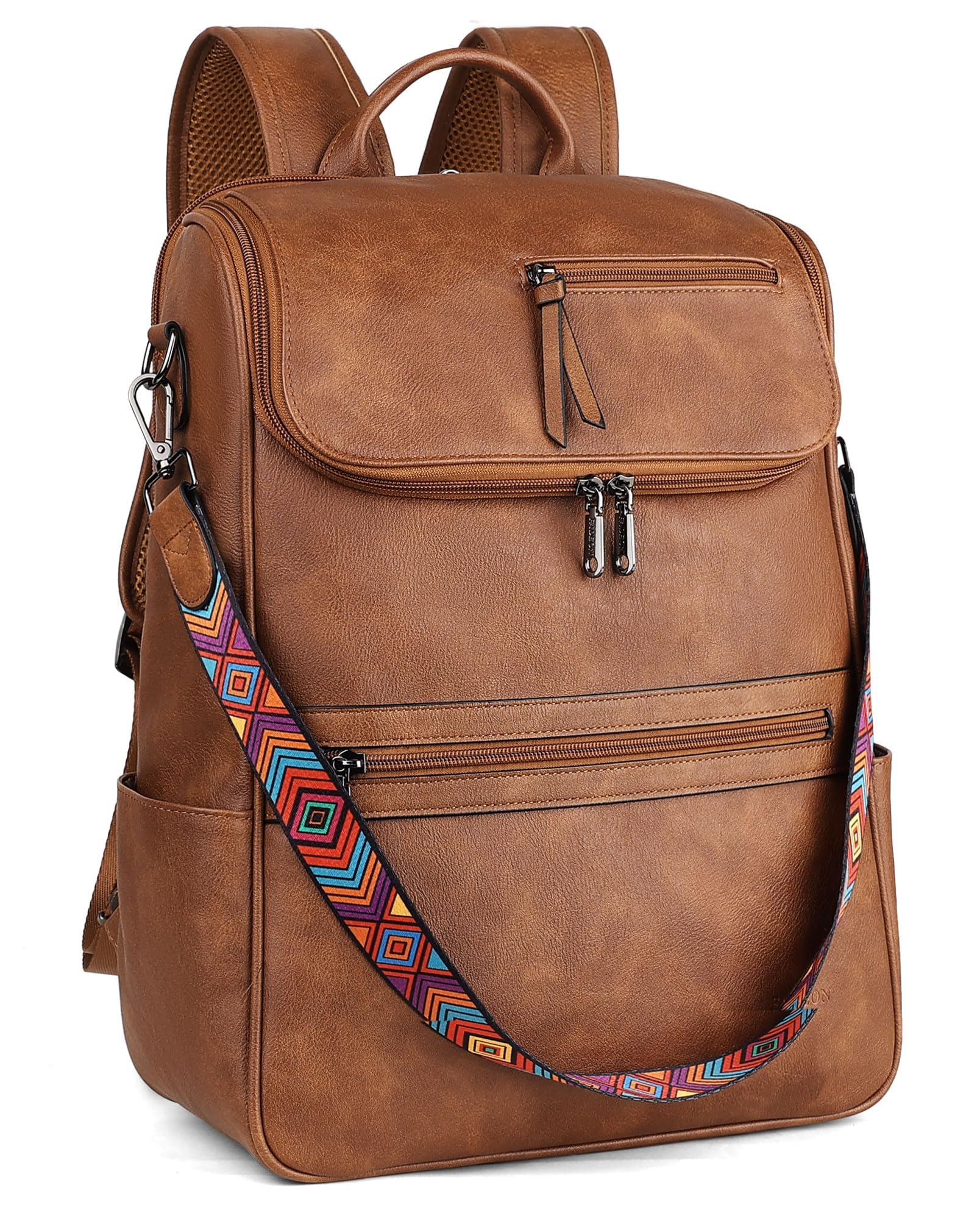 FADEON Laptop Backpack for Women Leather Travel Backpack with Laptop Compartment