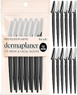 Kitsch Dermaplane Razor for Women Face 12pcs - Black