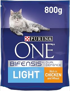 Purina ONE Adult Dry Cat Food Rich in Chicken 800g (Pack of 4), Packaging May Vary