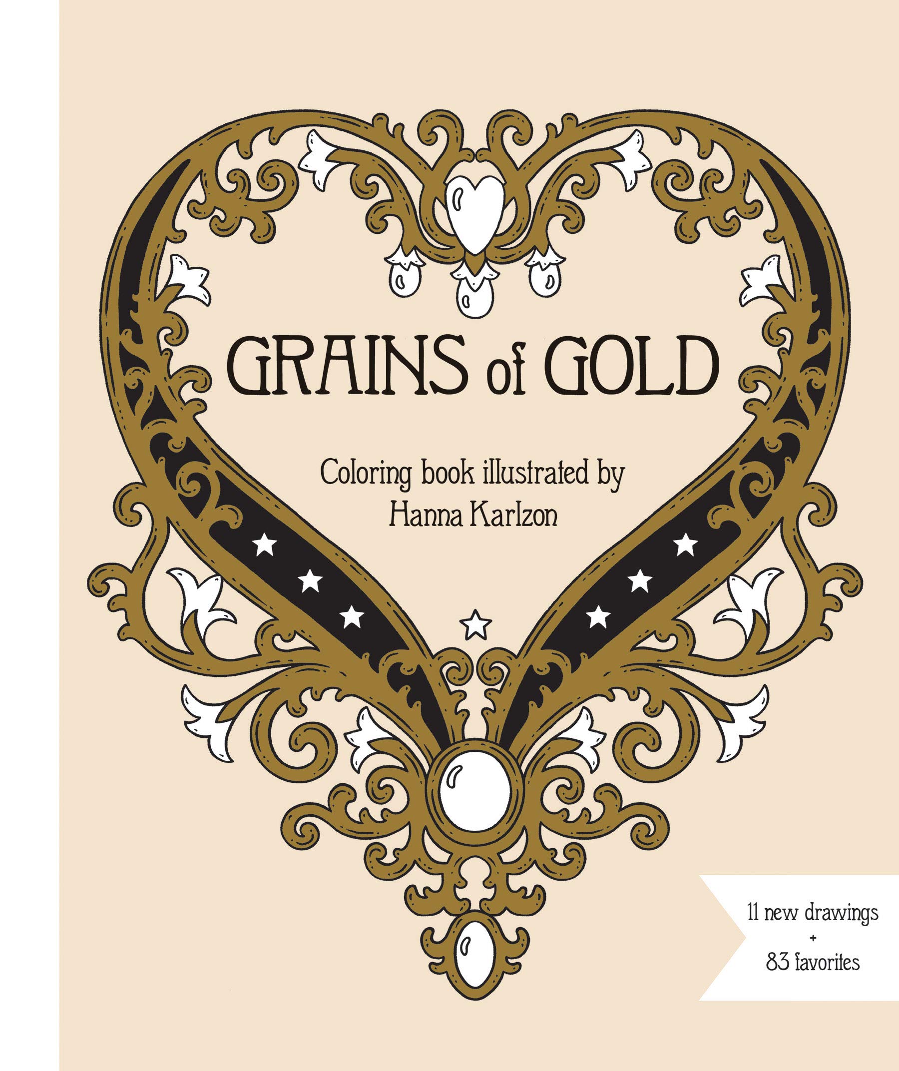 Grains of Gold Coloring Book: Hardcover adult coloring book featuring thick, hig