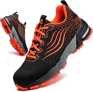 Work Shoes Men's Safety Shoes Women Lightweight with Steel Toe Cap