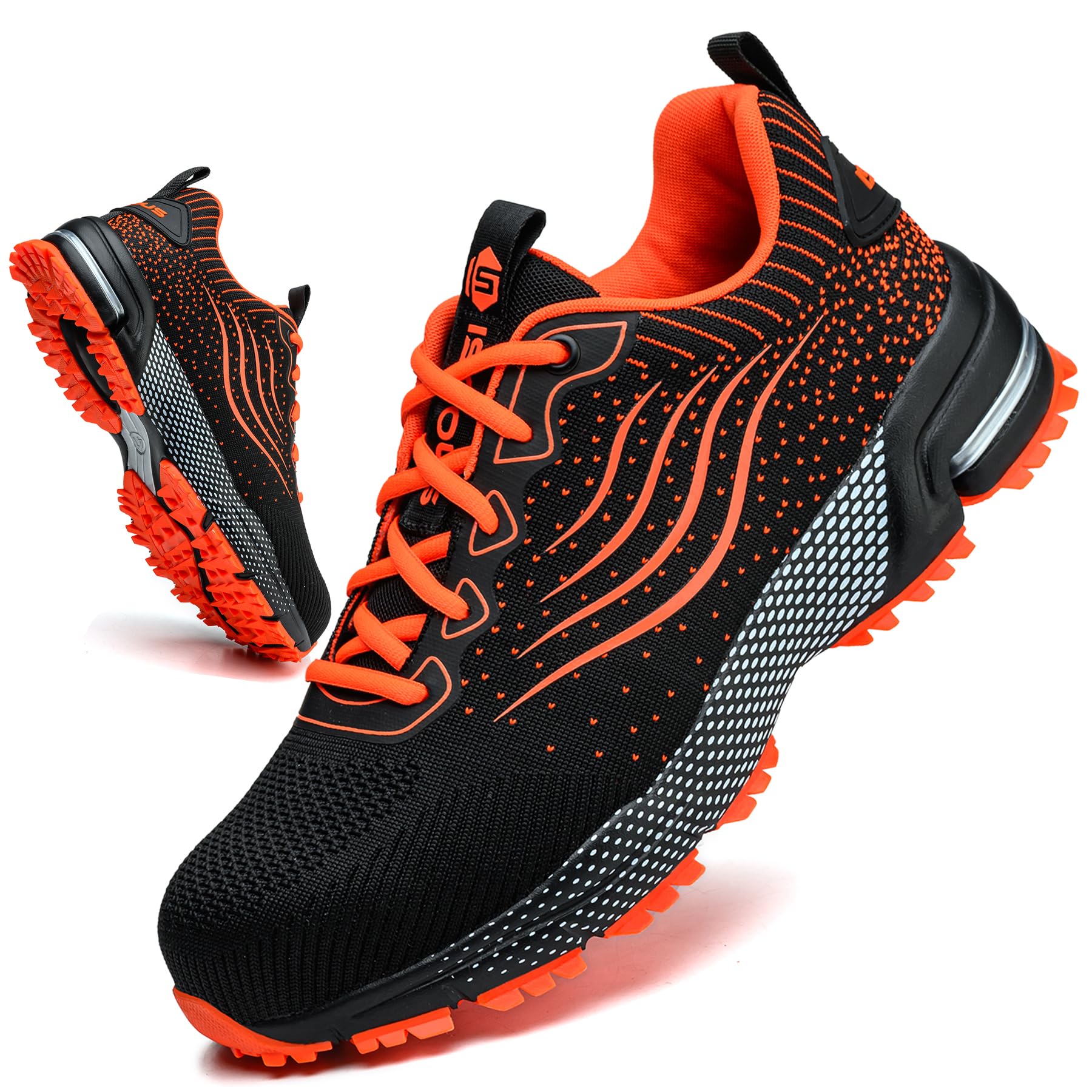 Work Shoes Men's Safety Shoes Women Lightweight with Steel Toe Cap