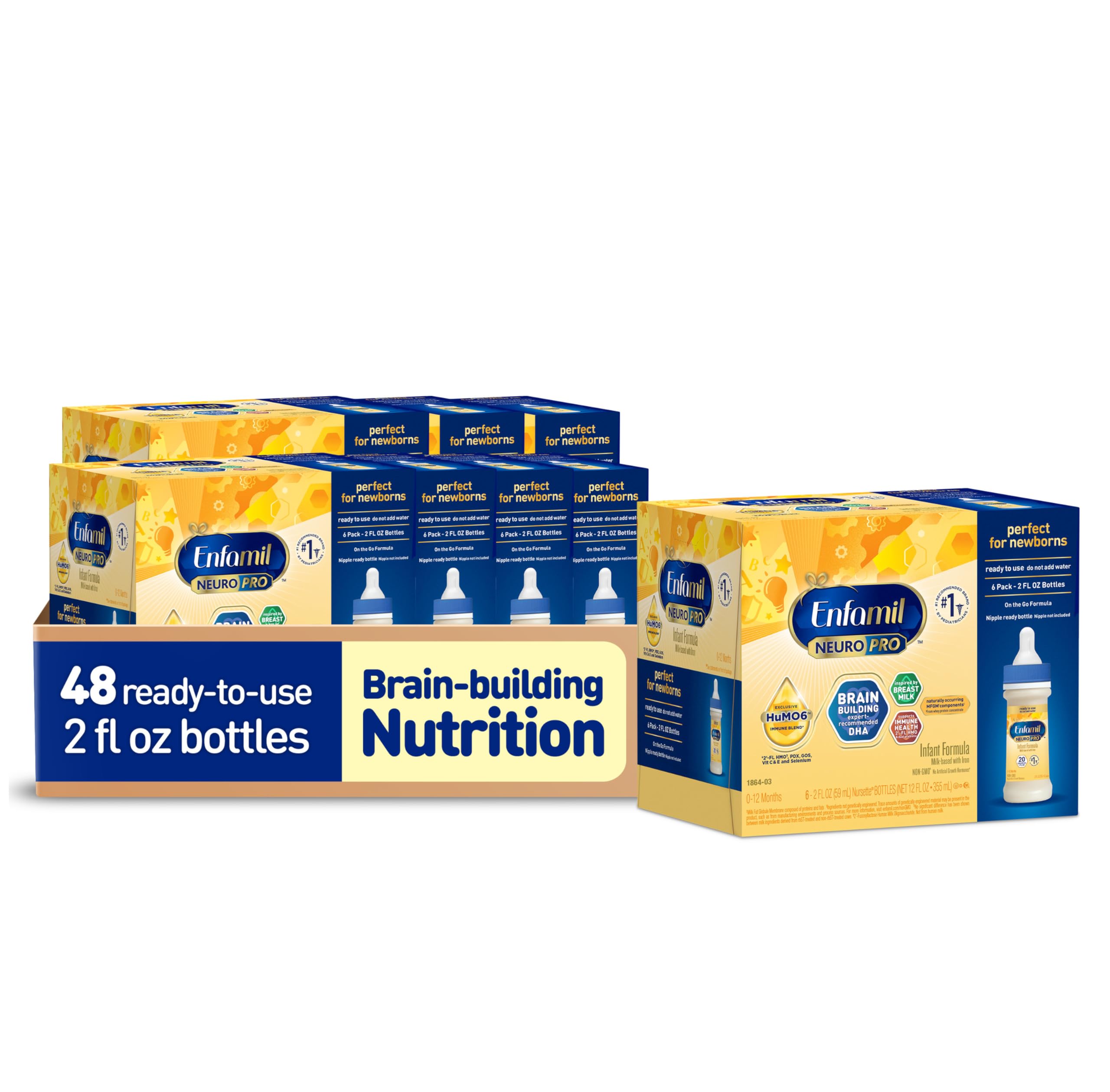 Enfamil NeuroPro Ready-to-Feed Baby Formula, 2 fl oz,48 bottles | Brain Building