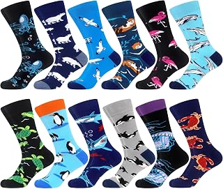 WeciBor Men's Funny Novelty Crew Socks Cotton Multi Pack Gift Size 7-14
