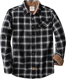 Dubinik® 6 oz Men's Flannel Shirt Soft Retro Checked Long Sleeve Regular