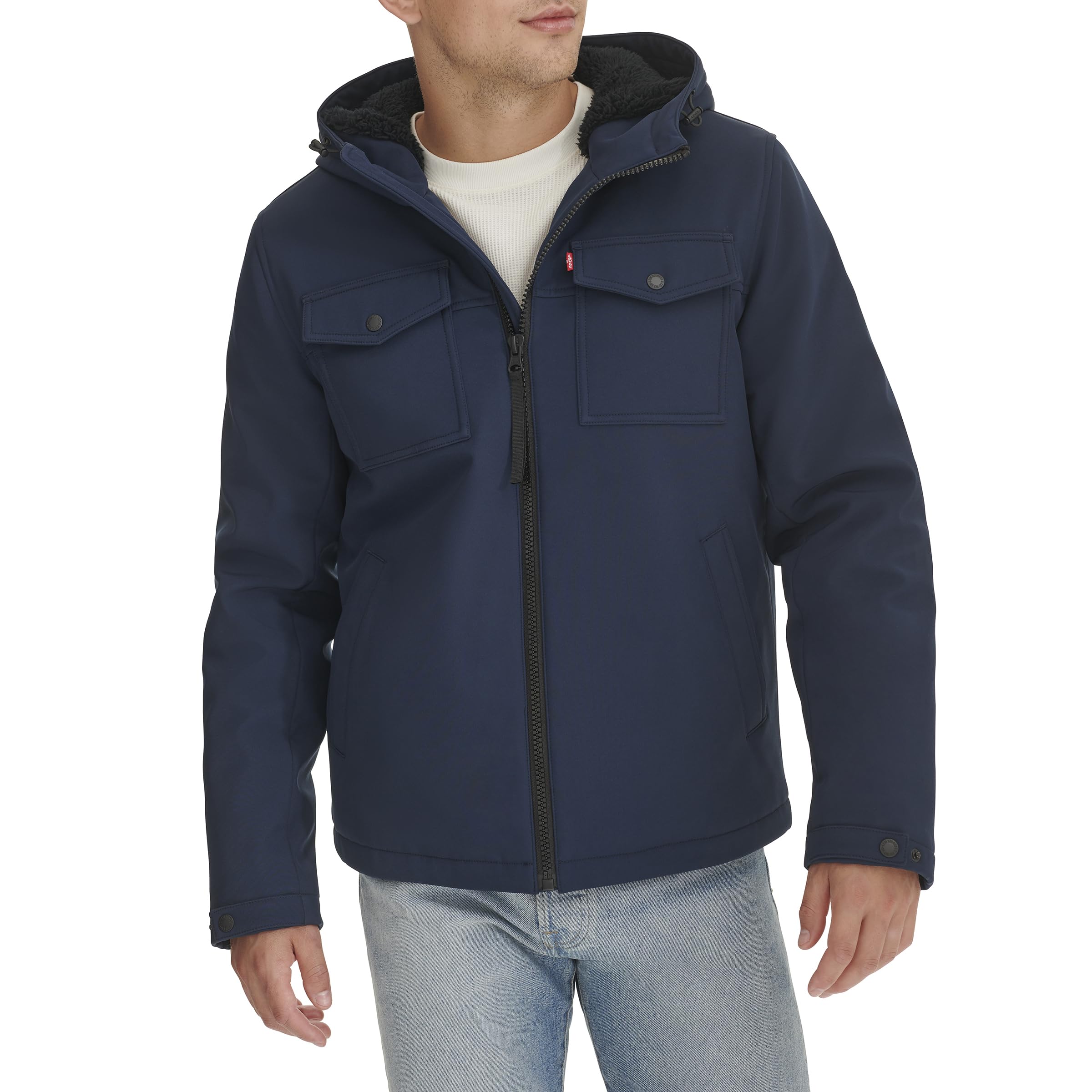 Levi's Men's Trucker Jacket with Hood Two Pockets Soft Shell Insulated Jacket