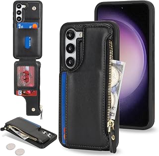 Cavor Custodia a portafoglio per Samsung Galaxy S23, custodia per telefono per Galaxy S23 S23, custodia a portafoglio per donne e uomini, custodia S23 con porta carte, custodia in pelle con tasca per