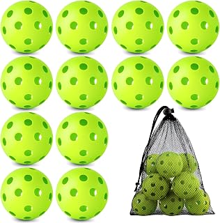 Coopay 12/50/100 Pack Plastic Baseballs Practice Training Balls Lightweight Hollow Softballs with a Drawstring Bag for Hitting Pitching Batting Training Indoor Outdoor Sport
