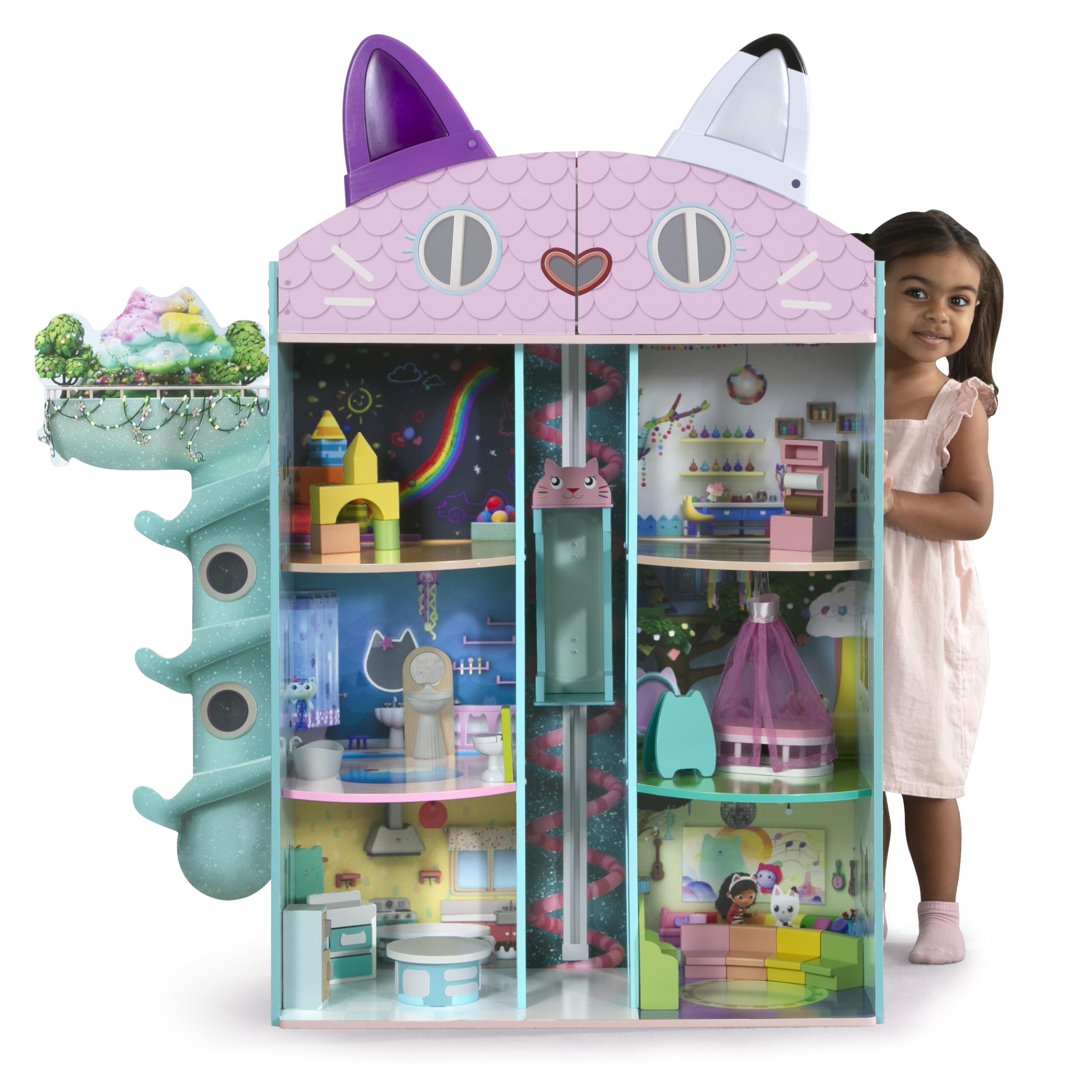 Gabby’s Dollhouse Purrfect Playhouse by Delta Children – Features Sounds & Light