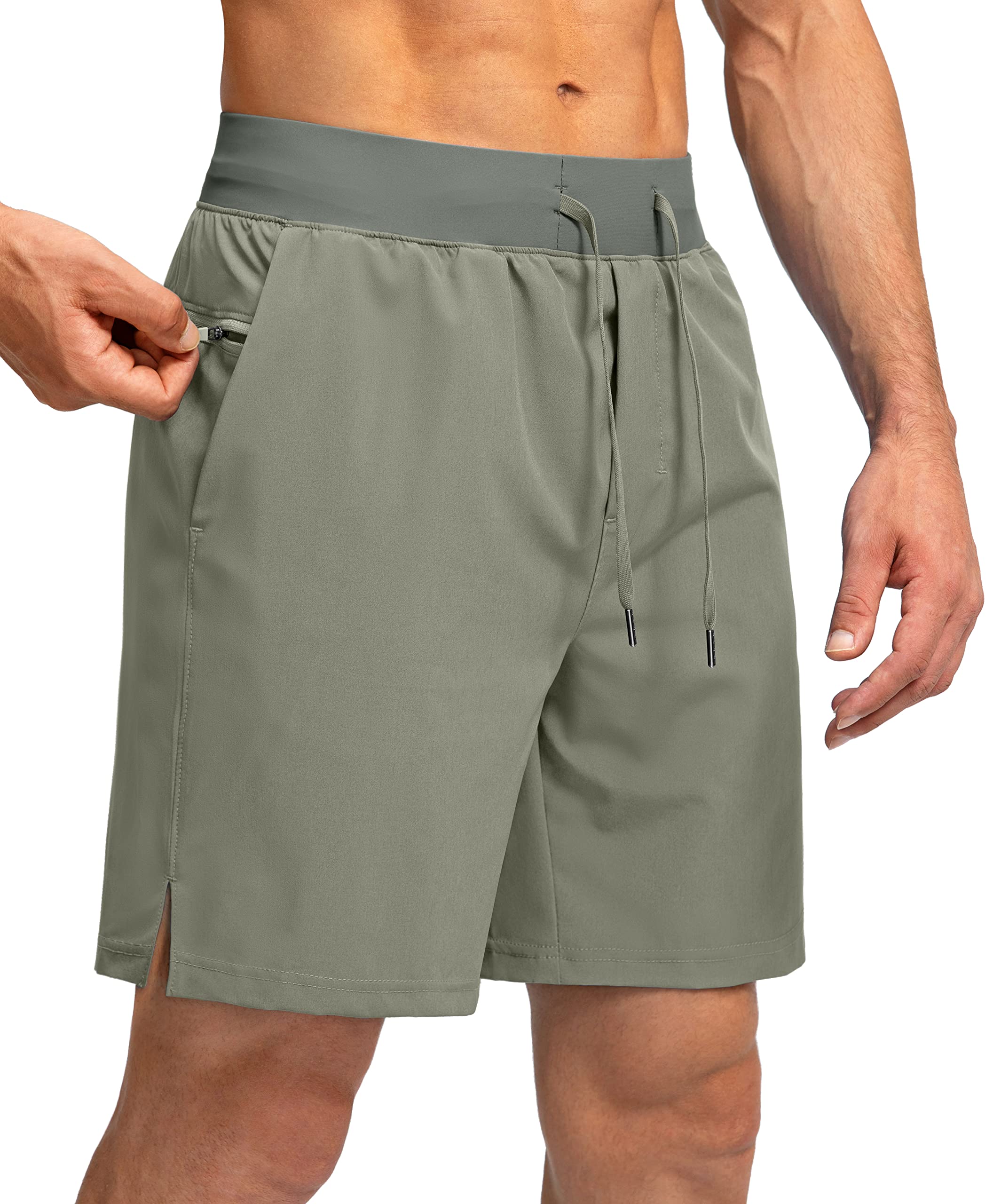 Soothfeel Men's Athletic Running Shorts with Zipper Pockets, 9"/7"/5