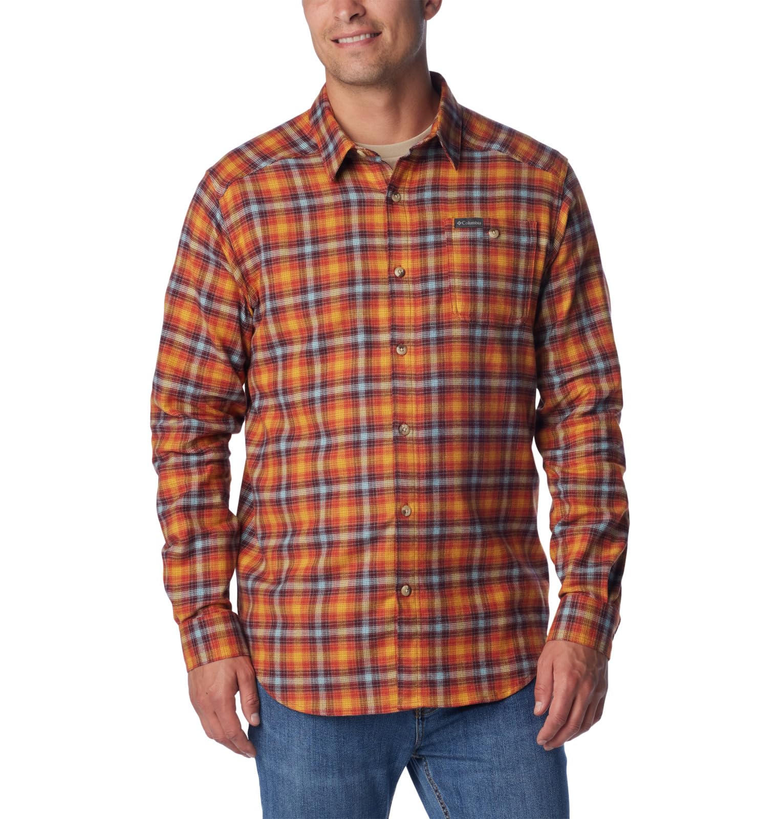 Columbia Men's Collegiate Flare Gun Flannel Long Sleeve Shirt Button Down Shirt