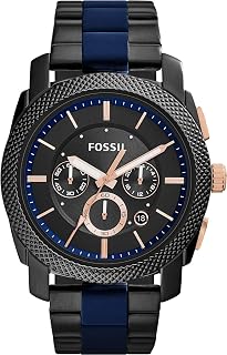 FOSSIL Machine Watch for Men, 45mm Quartz Chronograph Movement with Stainless Steel or Leather Strap
