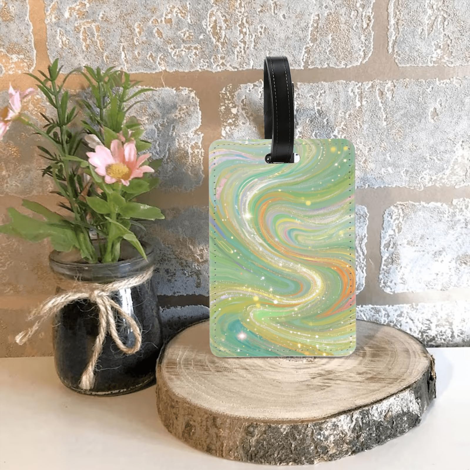 Abstract Art Luggage Tag for Suitcase or Travel Bag PU Cruise Ship Luggage Tag f