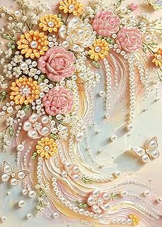 Pearl Flower Diamond Art Kits for Adults Beginner,Diamond Dots For Adults
