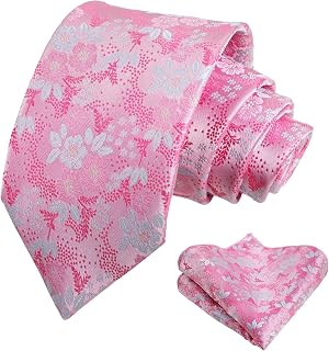 Men's Classic Delicate Floral Tie Flower Print Handkerchief Set