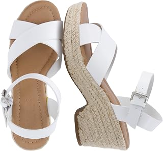 CUSHIONAIRE Sandalia de Cuña Alpargata Robbie para Mujer +Espuma Viscoelástica y Anchos Anchos Disponibles, Blanco 38 EU