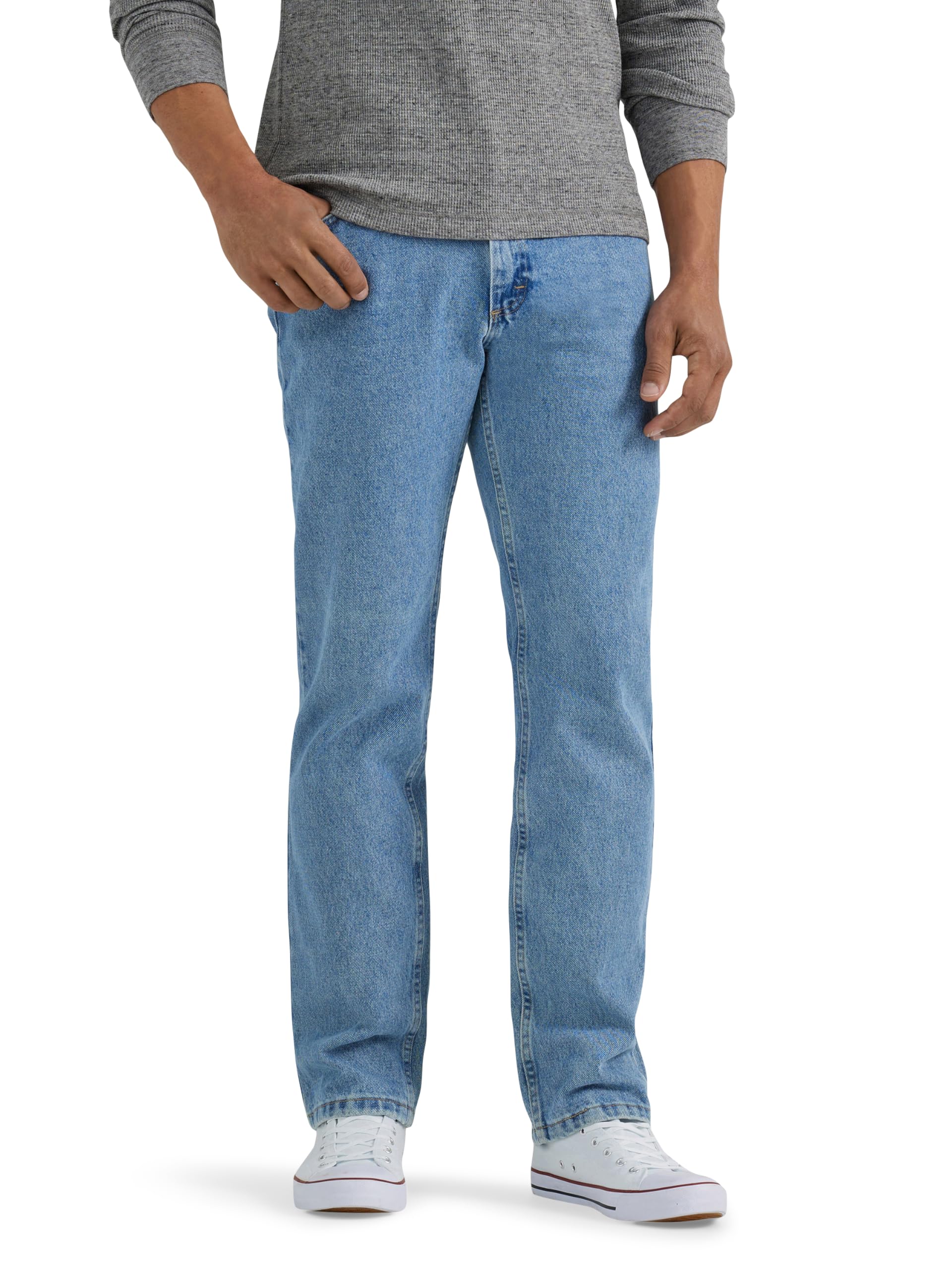 Wrangler - Men's Jeans - Regular Straight Fit - Authentics - Stonewash Mid