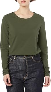 Amazon Essentials Women's Crew Neck T-Shirt, Regular Fit, Long Sleeve