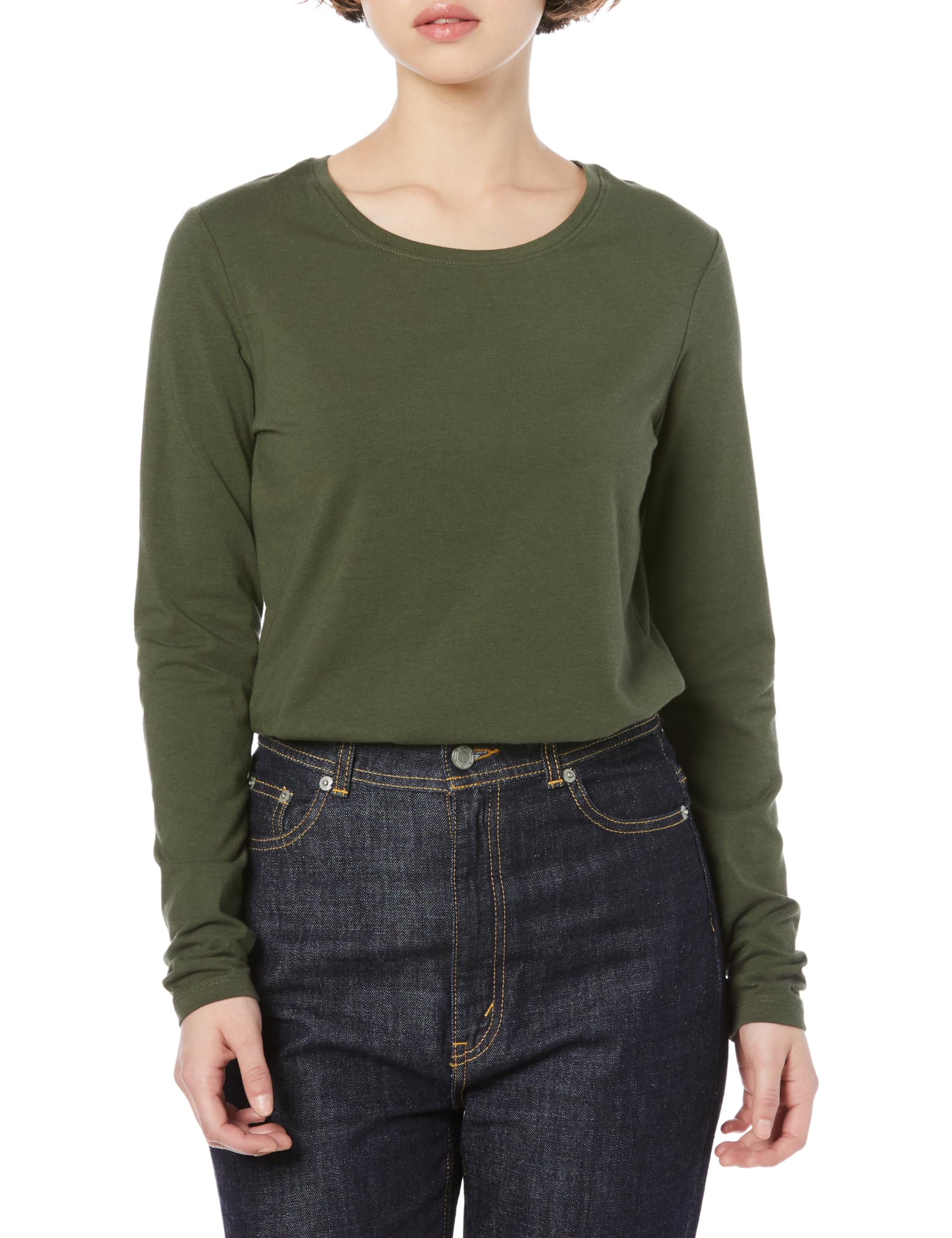 Amazon Essentials Women's Crew Neck T-Shirt, Regular Fit, Long Sleeve