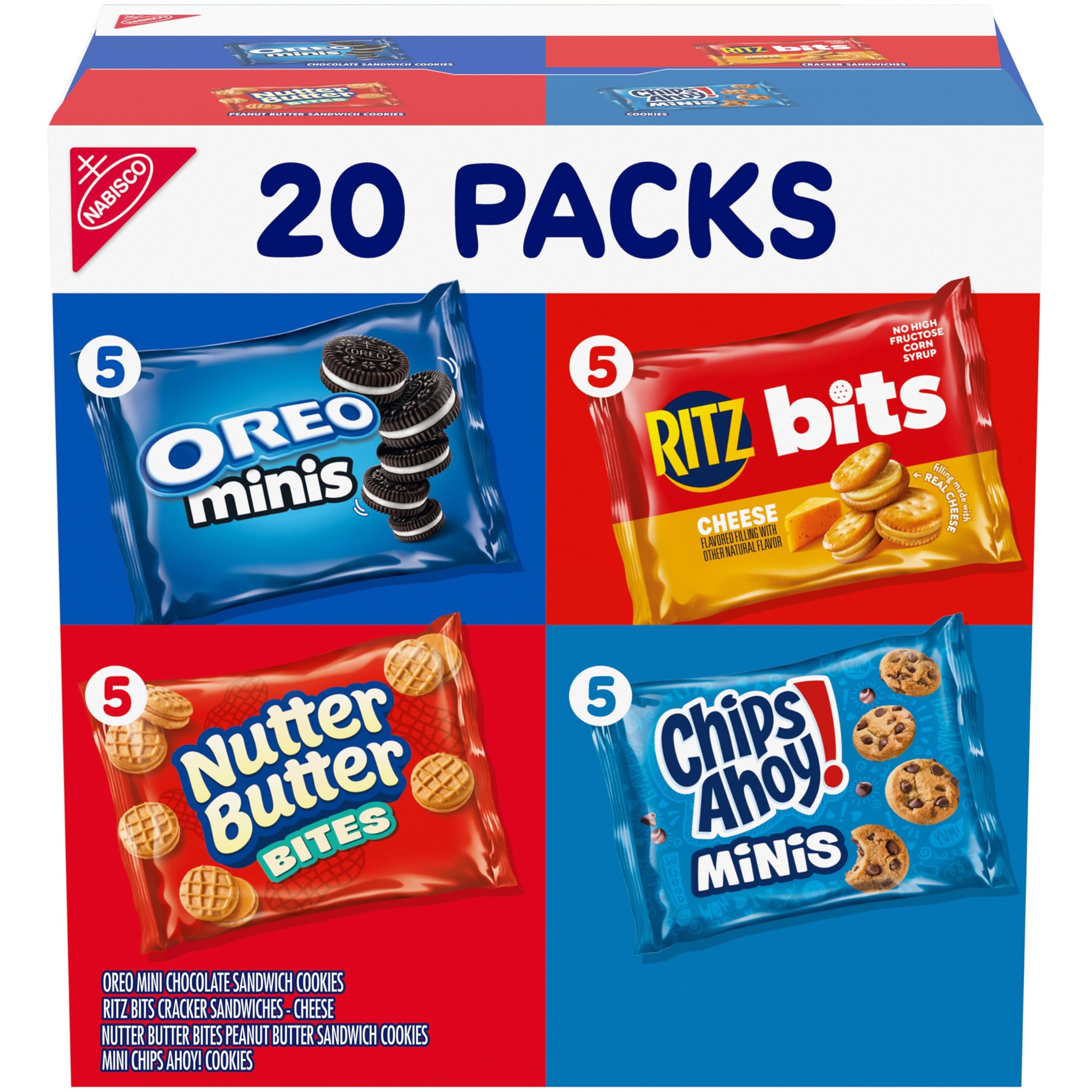 Nabisco Snacks Variety Pack, 4 Flavors, Cookies & Crackers, 20 Snack Packs | ORE