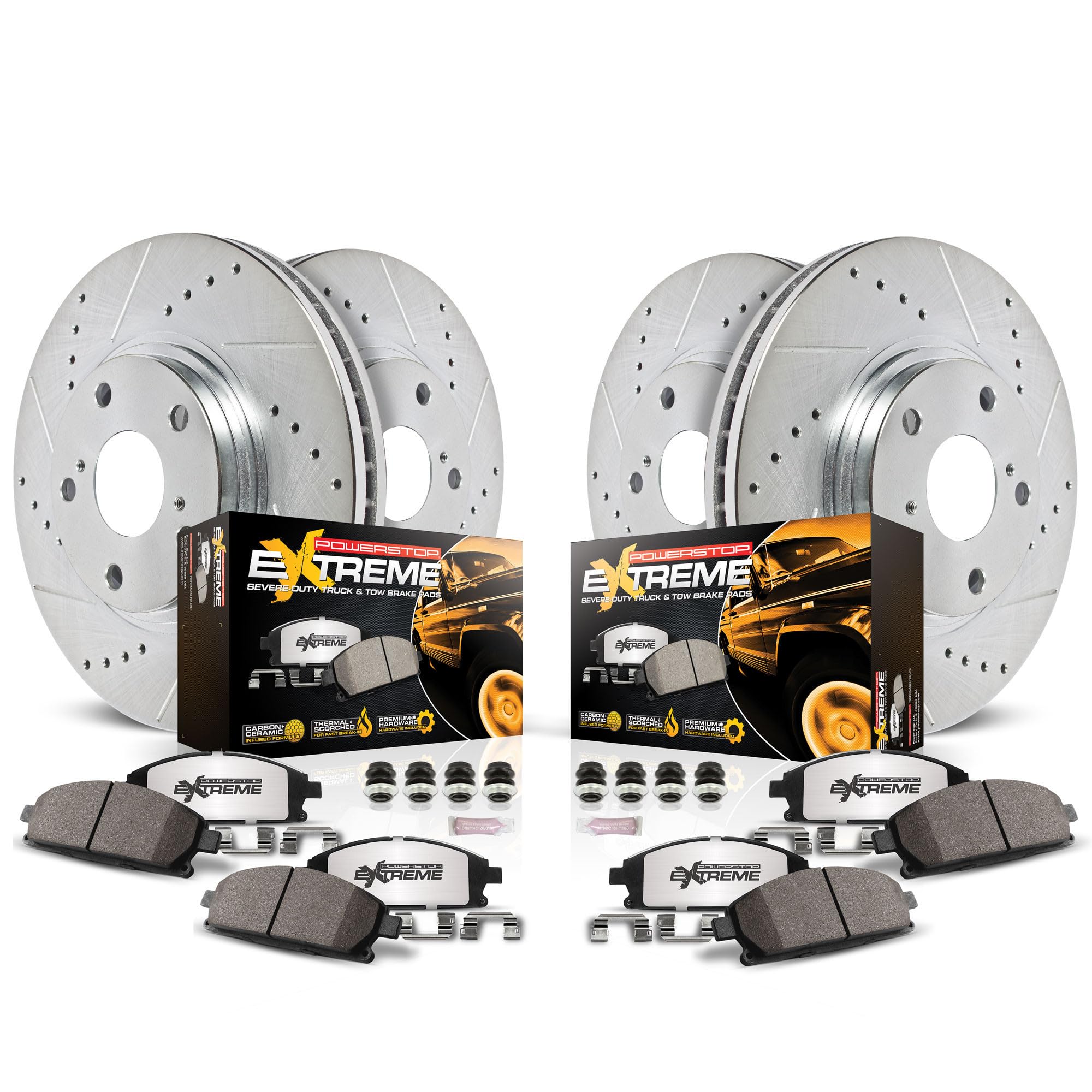 PowerStop Z36 Truck &amp; Tow Brake Pad &amp; Rotor Kit Front &amp; Rear K6560-3