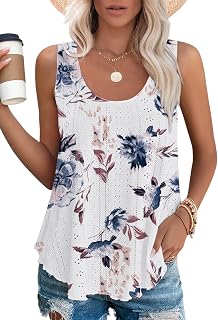 DUOEASE Women's Chic and Elegant Round Neck Tank Top 2024 Summer Sleeveless Tops