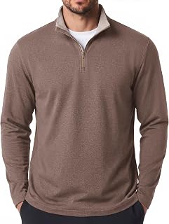 COOFANDY Mens Quarter Zip Pullover Golf Shirts Casual Mock Neck Sweatshirt