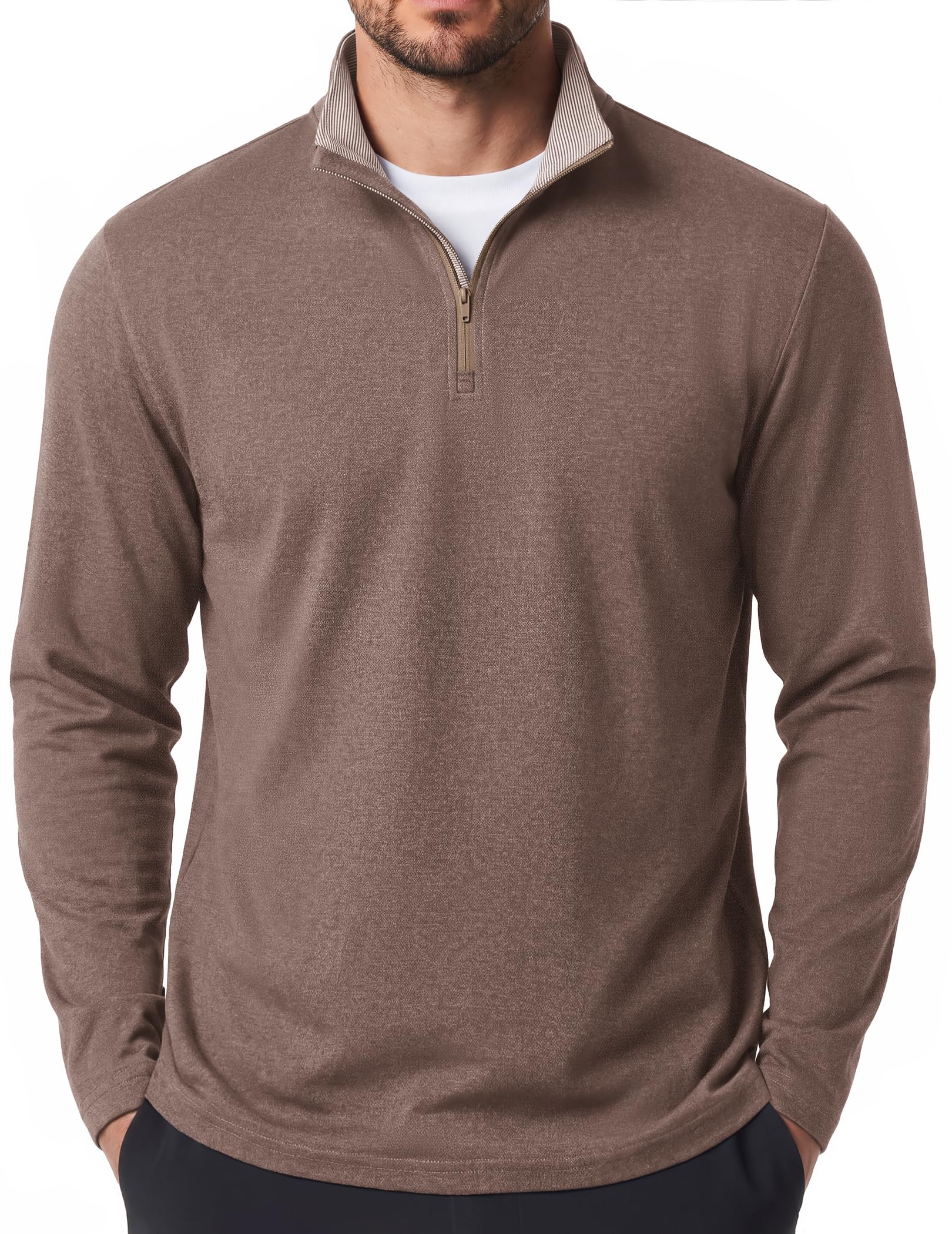 COOFANDY Mens Quarter Zip Pullover Golf Shirts Casual Mock Neck Sweatshirt
