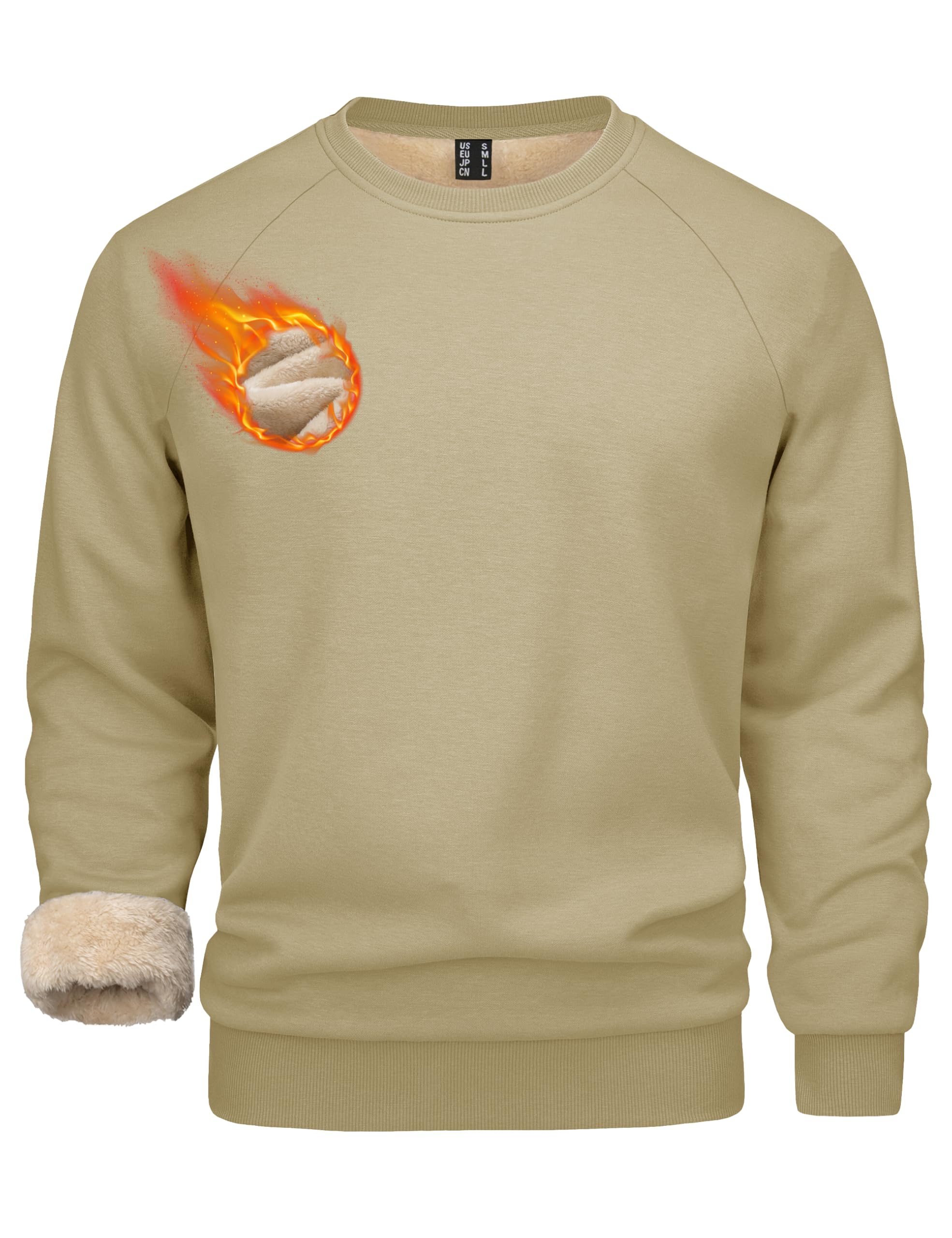 MAGCOMSEN Felpe da uomo foderate in sherpa, pullover in pile pesante, calda felp