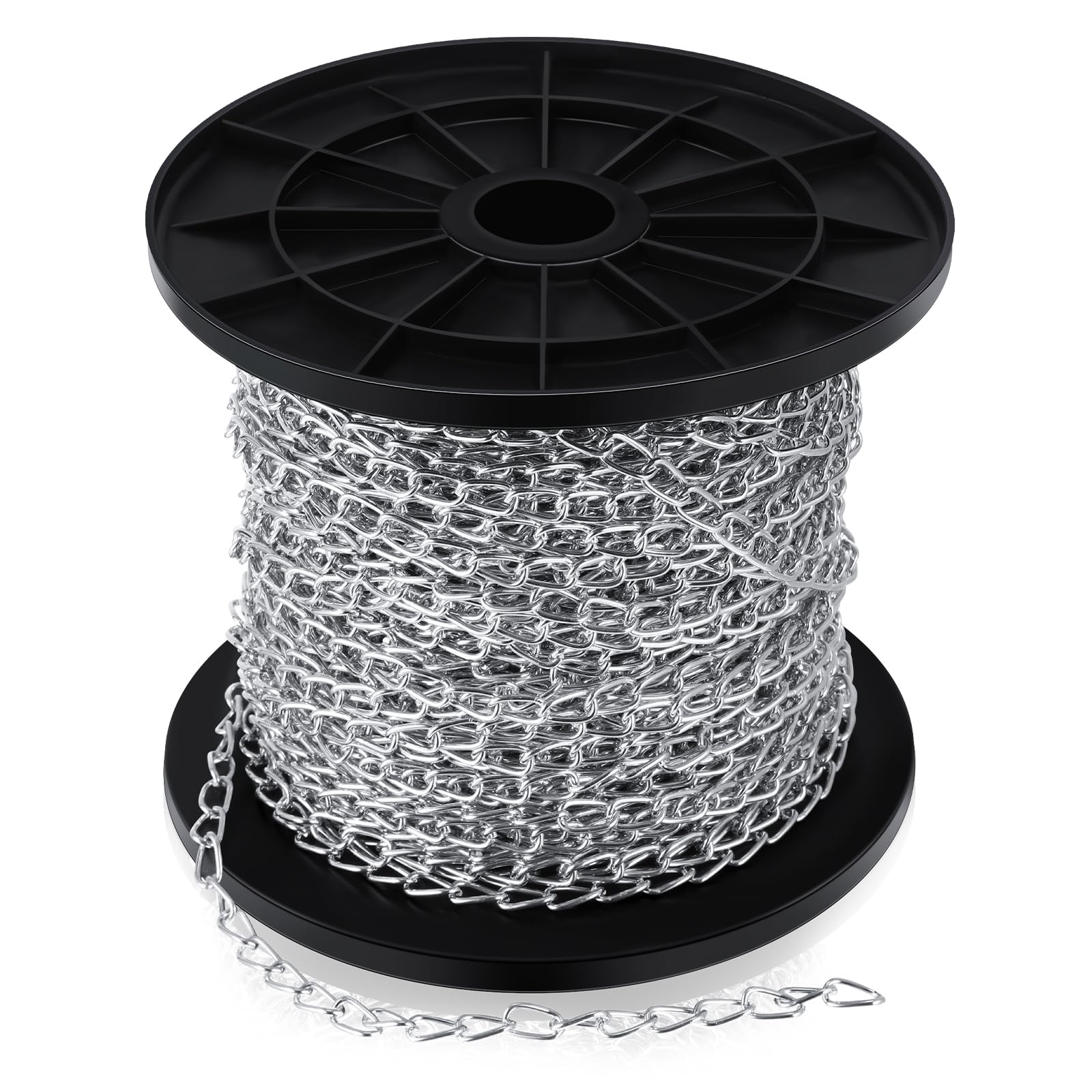 Yaocom 50 Ft, 1.3mm Silver Jack Chain for Hanging Metal Link Chain Roll | Galvan