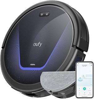 eufy G50 Hybrid Robot Vacuum with Mop, 4,000 Pa Strong Suction, Dynamic Navigation, Pro-Detangle Comb, Roller Brush, Ideal for Pet Hair, Hard Floors (Renewed)