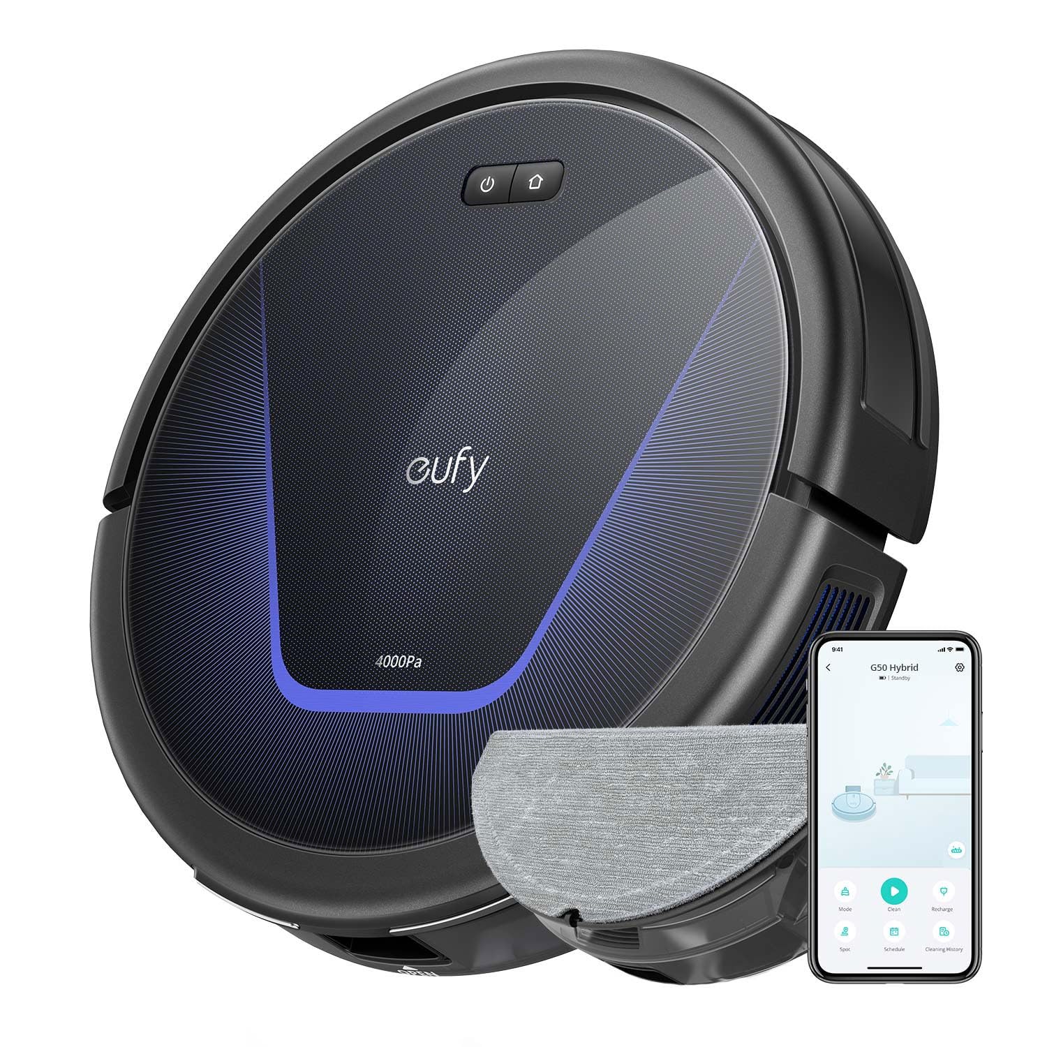 eufy G50 Hybrid Robot Vacuum with Mop, 4,000 Pa Strong Suction, Dynamic Navigati