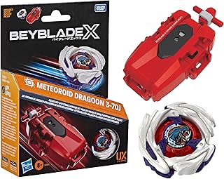 Beyblade X Meteoroid Dragoon 3-70J Left Spin String Launcher with Takara Tomy Attack Type Top, Battling Tops Game Toys, Ages 8+ (Amazon Exclusive)