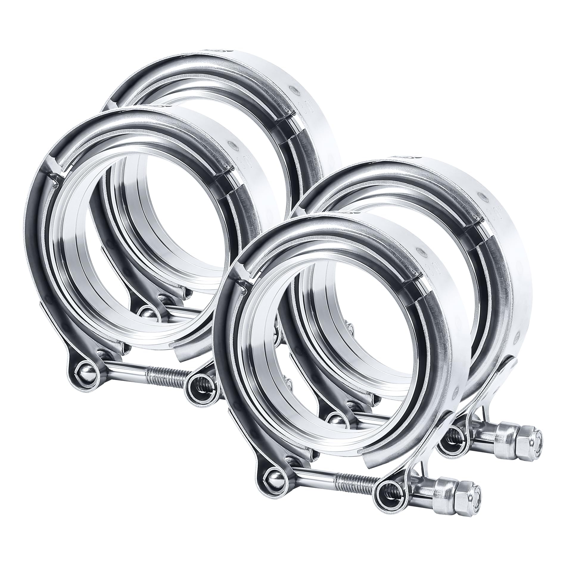 EVIL ENERGY 3.0 Inch V Band Clamp with Flange 304 Stainless Steel, 4PCS | Male F