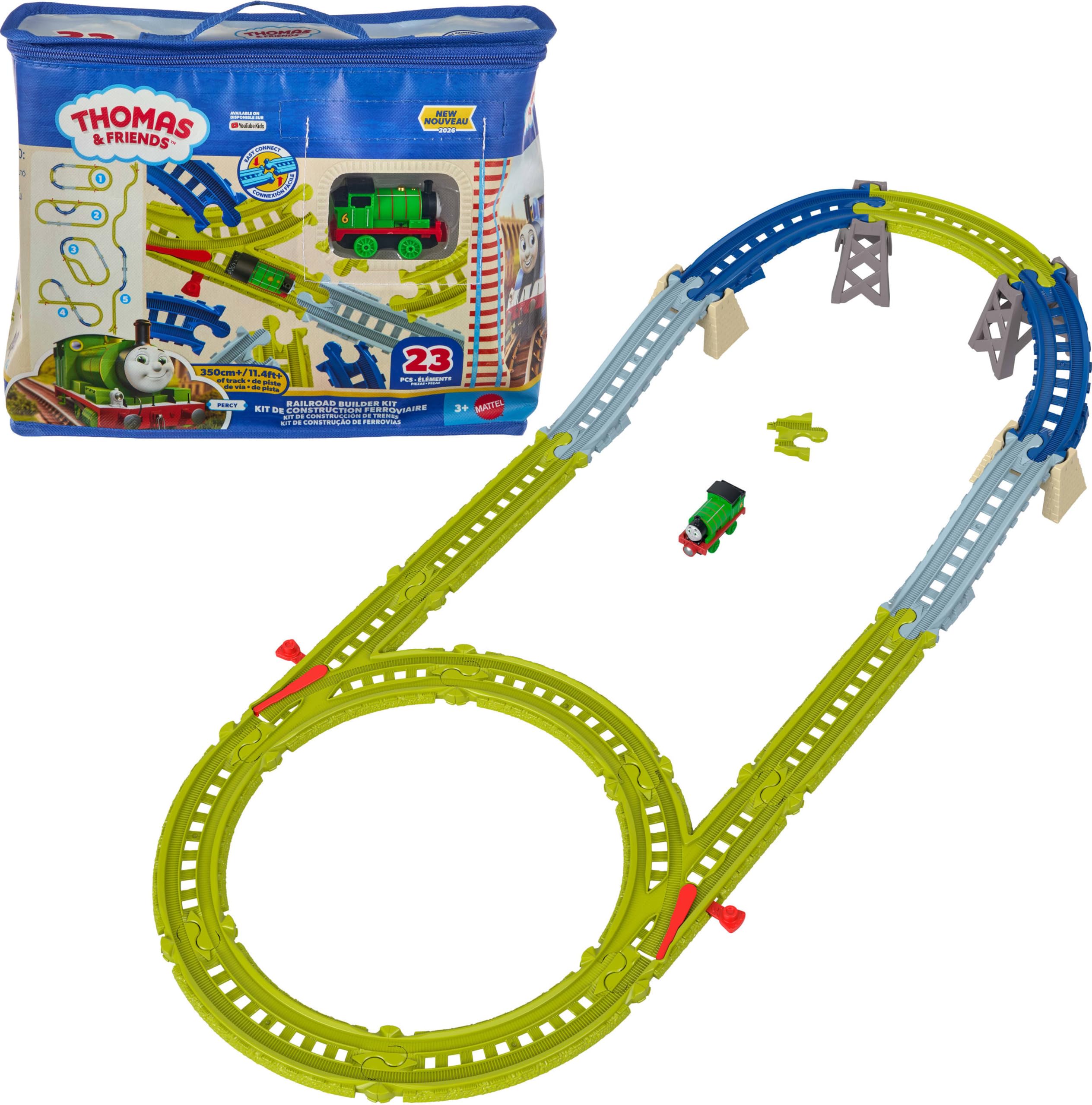 ​Thomas & Friends Easy Connect Track Kit & Percy Engine | Includes 22 Track Buil