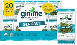 Gimme Seaweed Organic Roasted Seaweed Snack, Sea Salt, .17oz, 20 Count