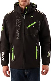 Geographical Norway Royaute Men - Men's Waterproof Softshell Hooded Jacket - Comfortable Outdoor Jacket Tactical Windbreaker - Hiking Skiing Autumn Winter Spring