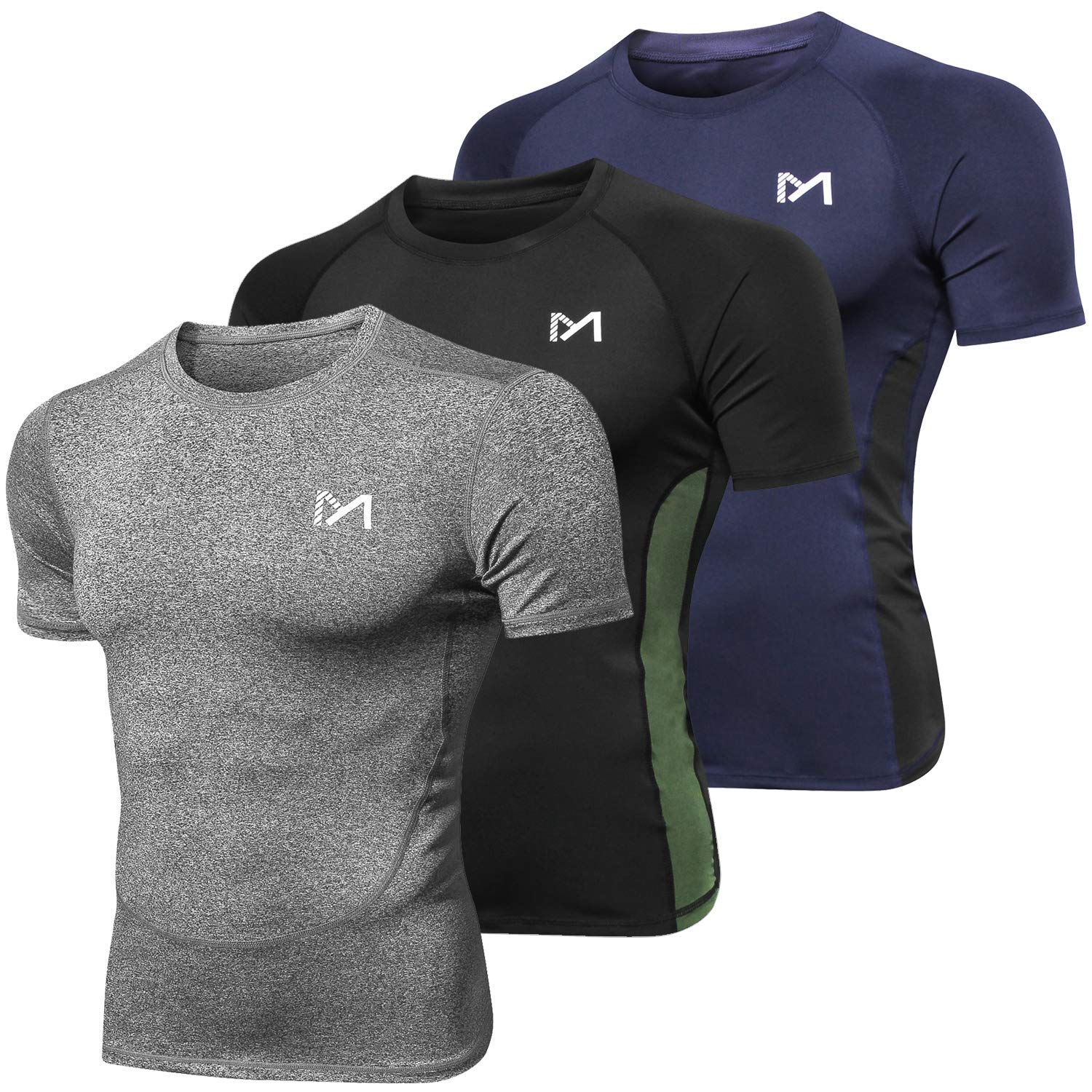MEETYOO Men’s Compression Base Layer, Men Top Long Sleeve T-Shirt Sports Gear Fi