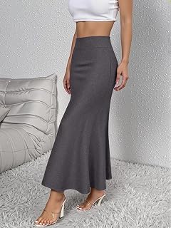 Women's Casual High Waist A-line Midi Skirt Elegant Summer Daily Wear