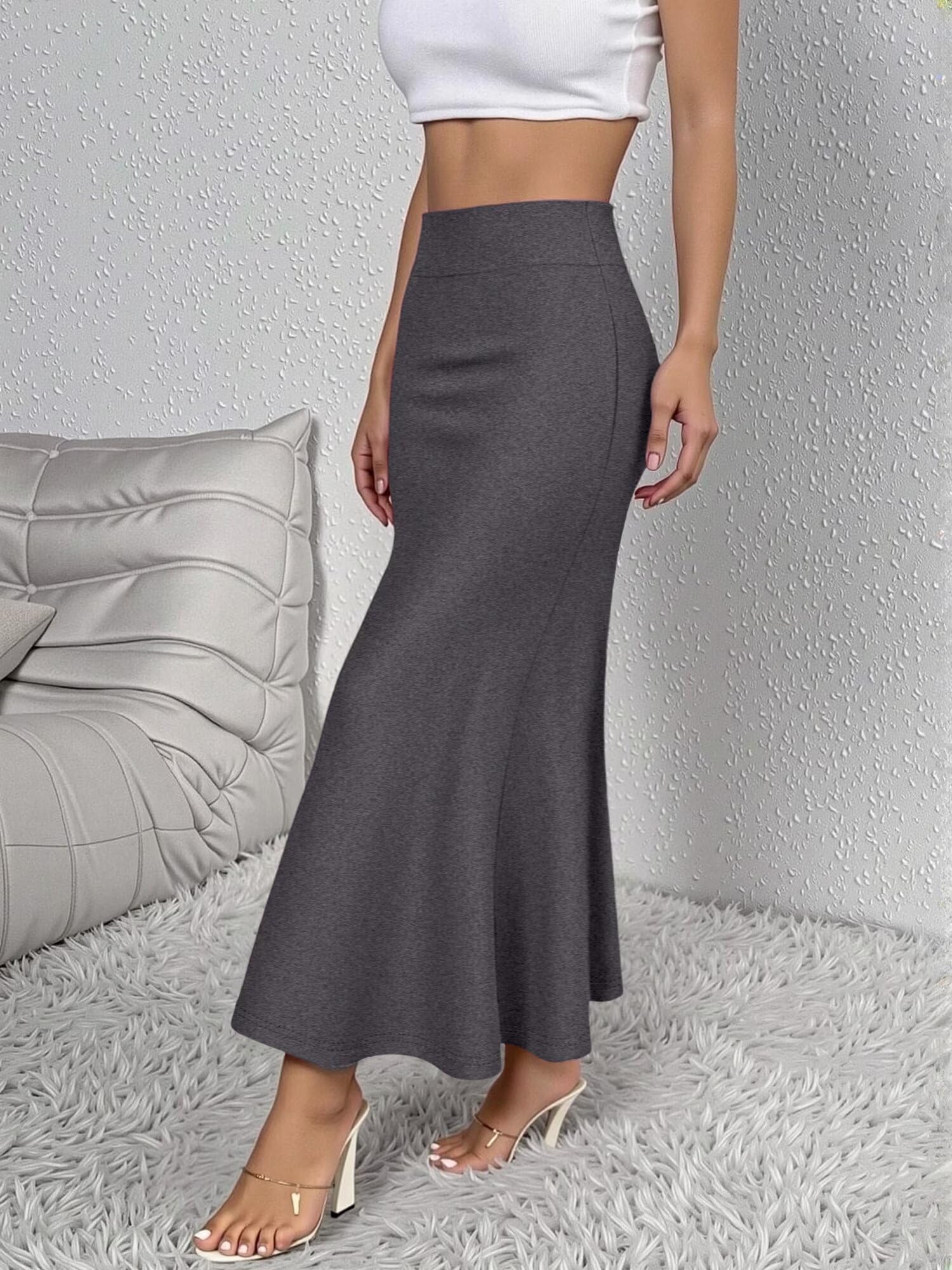 Women's Casual High Waist A-line Midi Skirt Elegant Summer Daily Wear
