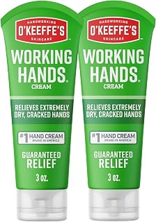 O'Keeffe's Working Hands Hand Cream for Extreme Dryness - 3 oz Tube (2 Pack) - Repairing Skincare for Cracked, Dry Hands