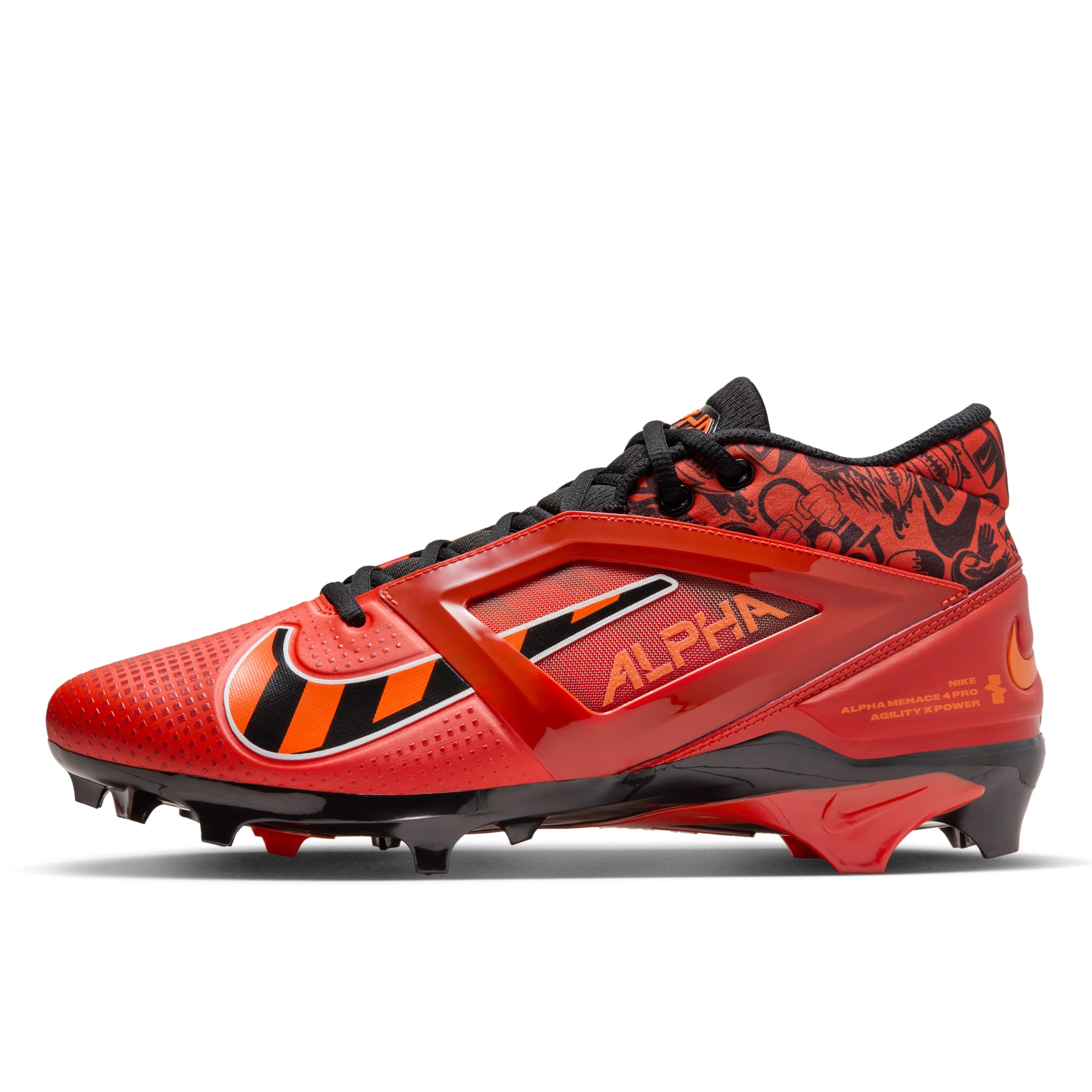 Nike Alpha Menace 4 Elite Football Cleats (FD7036-600, University Red/Black/Whit