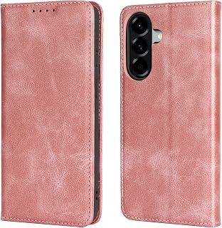 [Hamany] Galaxy A57 5g Case Notebook Type Galaxy A57 Case Storage Shockproof Durable Abrasion Resistant SC-54G Case SCG27 Magnetic Smartphone Case Galaxy A57 Leather Cover - Fashion Rose Gold